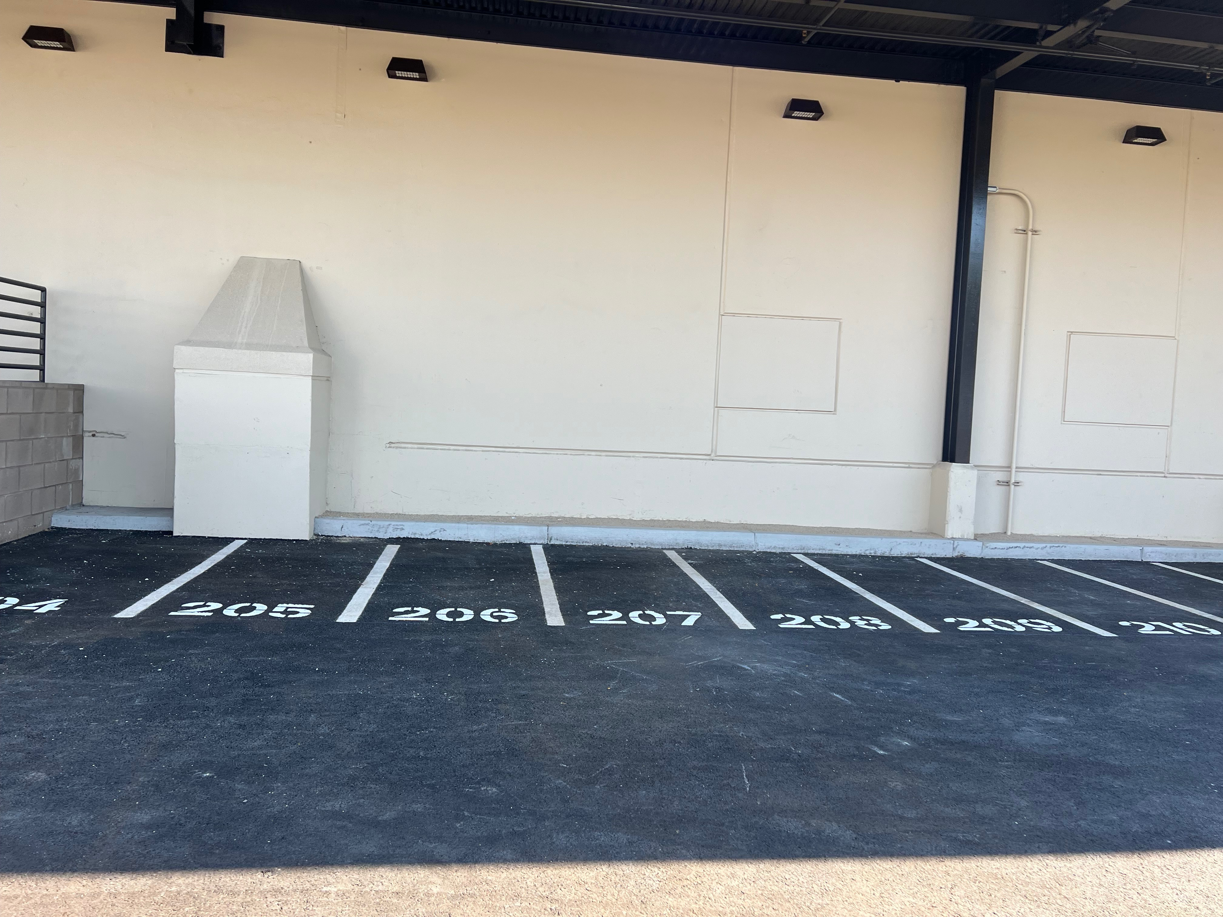 Number Stencil Markings for Reserved Motorcycle Parking